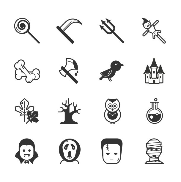 一套万圣节图标eps10格式图片下载