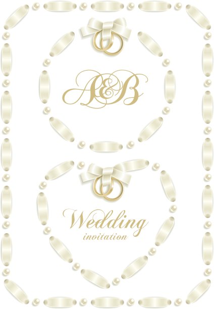 婚礼丝带框架图片下载