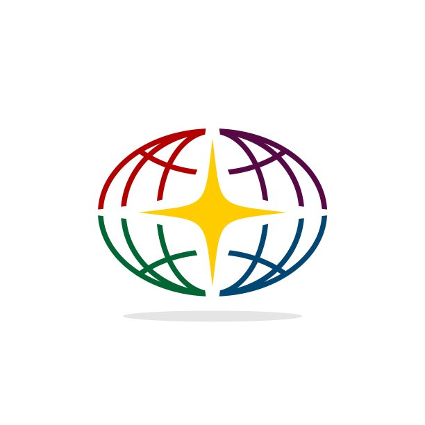 彩色椭圆地球仪标志模板插图设计。向量EPS 10。图片下载