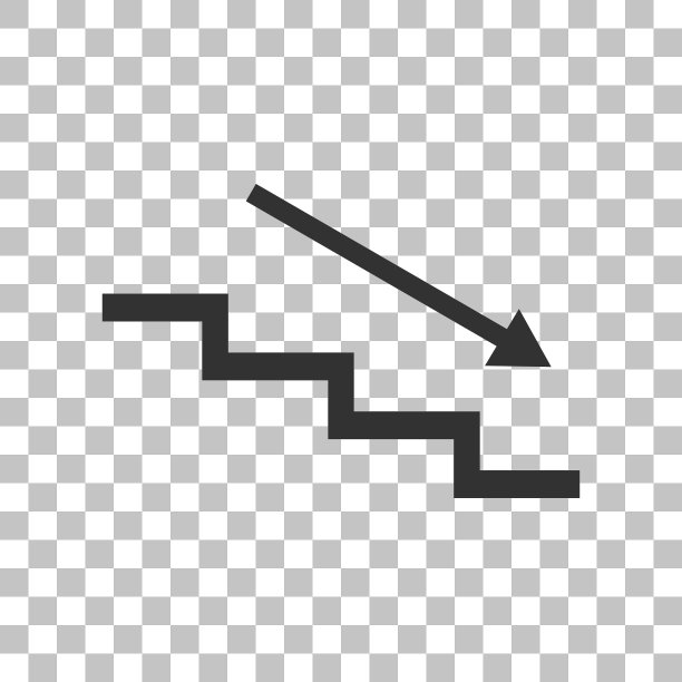 楼梯与箭头深灰色图标图片下载