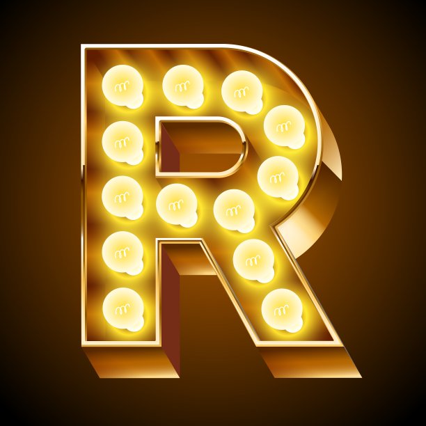 现实的旧灯字母灯板图片下载