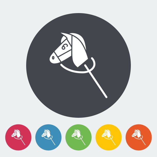 马玩具平面图标图片下载