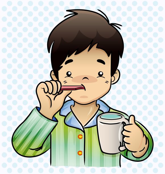 一个男孩在刷牙图片下载