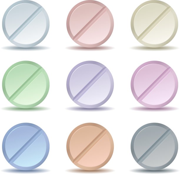 一组彩色药丸图标图片下载