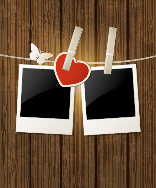 照片和红心作为情人节礼物图片下载