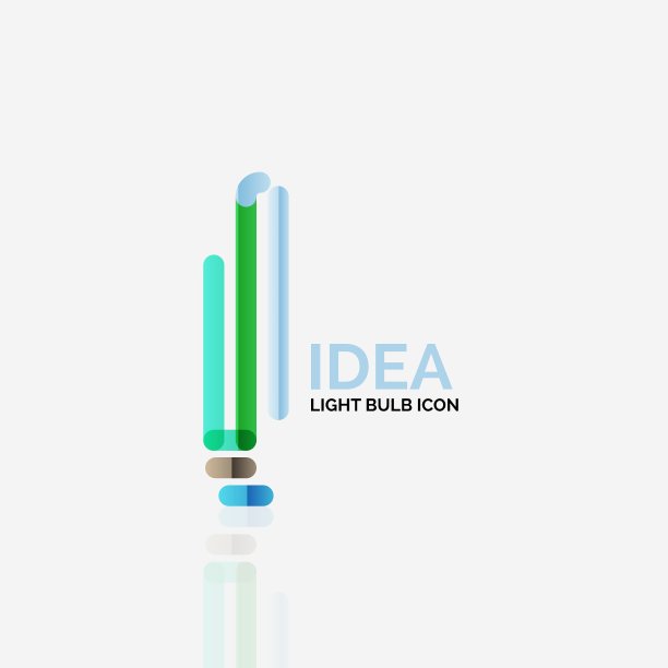 标志灯泡抽象线性几何图片下载