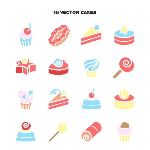 面包店和蛋糕的图标收集糖果甜图片下载