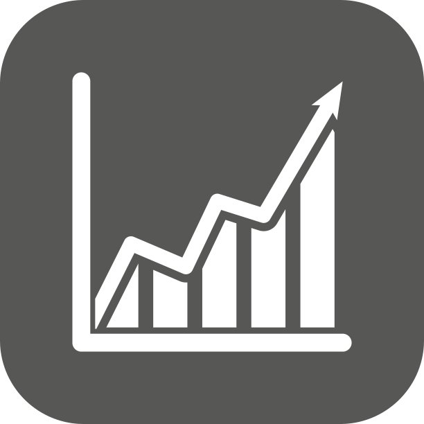 增长图表图标，上升符号扁平设计图片下载