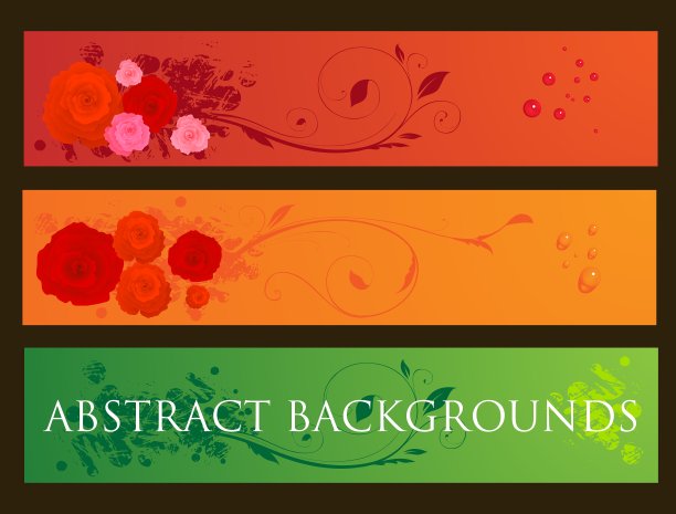 花卉背景横幅套装图片下载