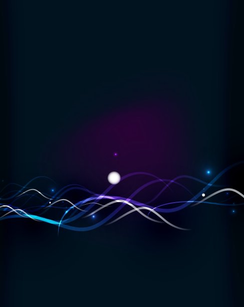 在黑暗的空间中发光的流动的波浪和星星图片下载