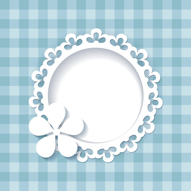 蓝色图案上的花框图片下载