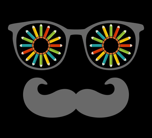 反光的老式眼镜图片下载