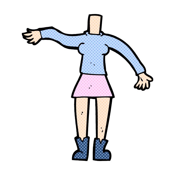 漫画卡通女性身体添加照片或混搭图片下载