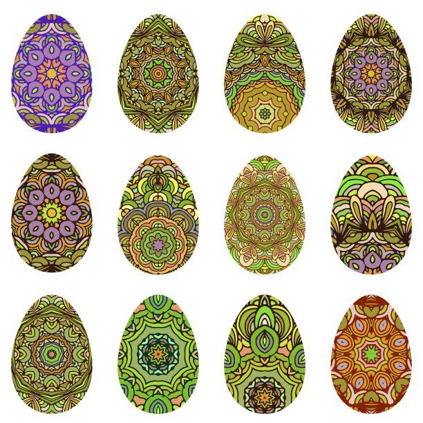 复活节彩蛋设计套装图片下载