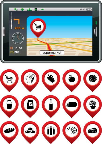 GPS导航仪与指针超市图片下载