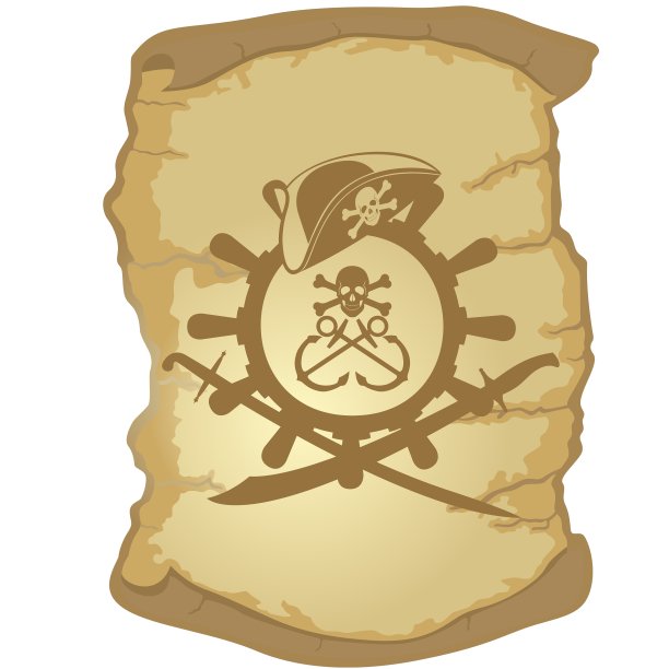 羊皮纸和帆船的舵图片下载