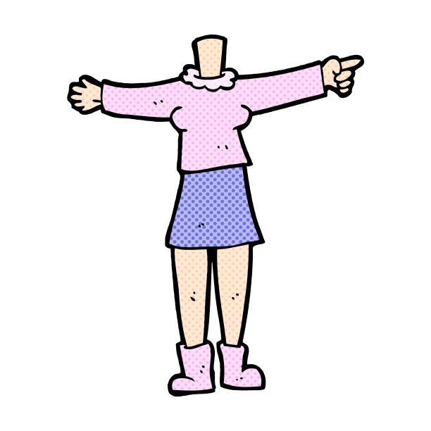 漫画卡通女性身体添加照片或混搭图片下载