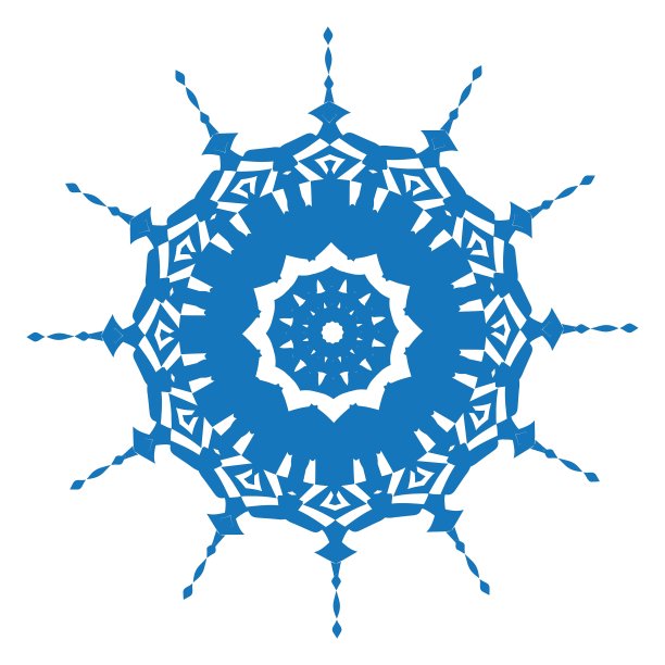 白色背景上的蓝色雪花剪影图片下载