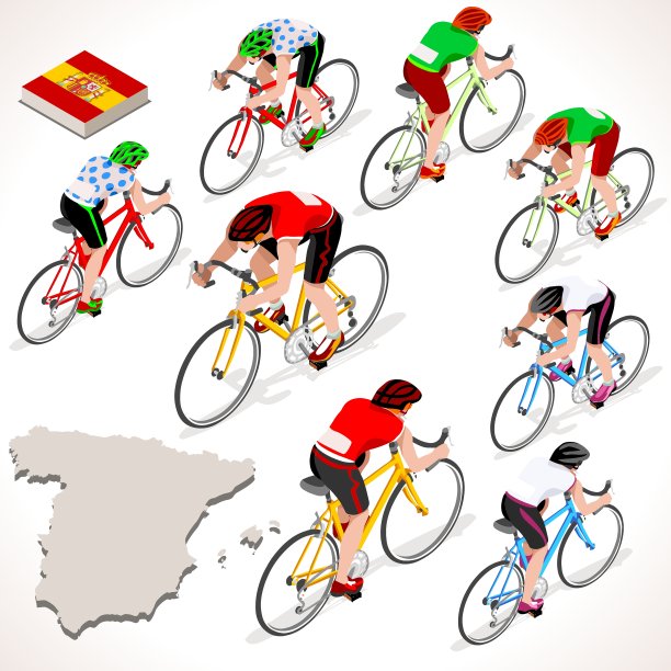 自行车2016 Vuelta Espana Isometric People图片下载