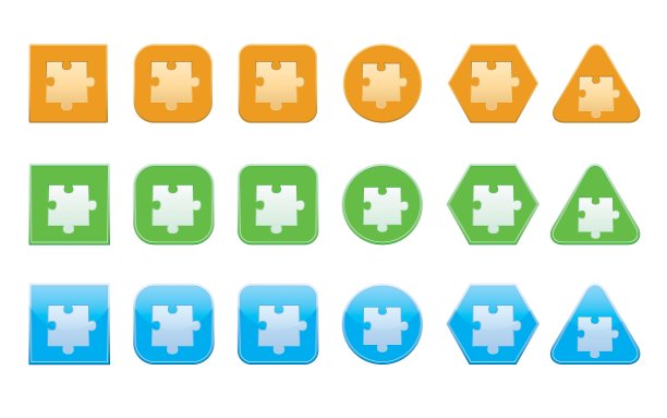 一套拼图拼图部分图标图片下载
