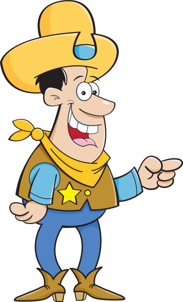 卡通牛仔指向图片下载