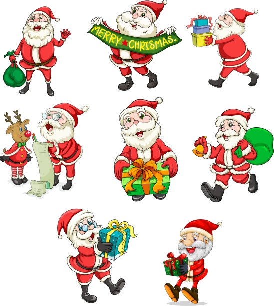 圣诞老人和他的驯鹿图片下载