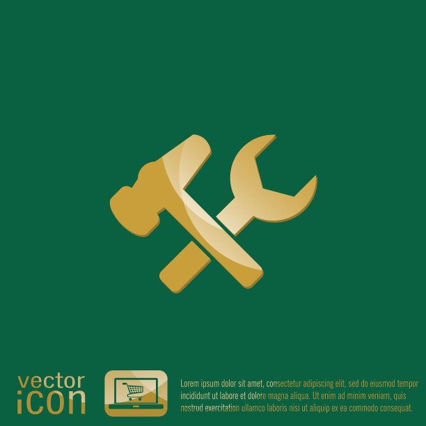 锤子和扳手符号设置图片下载