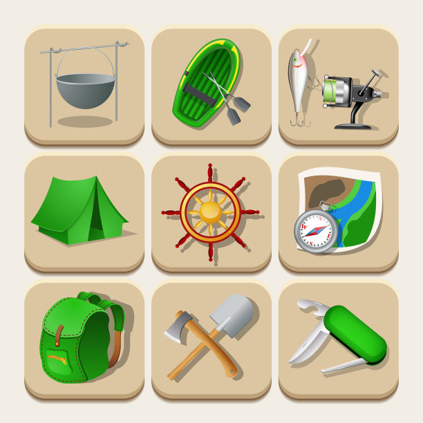 野营颜色图标图片下载