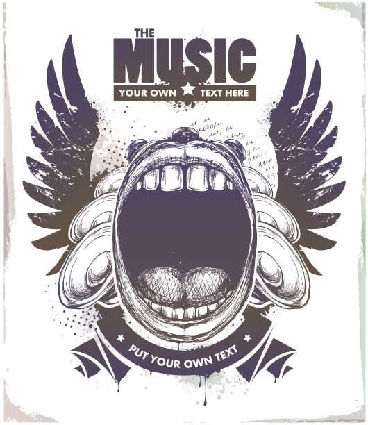 粗糙风格的音乐海报图片下载