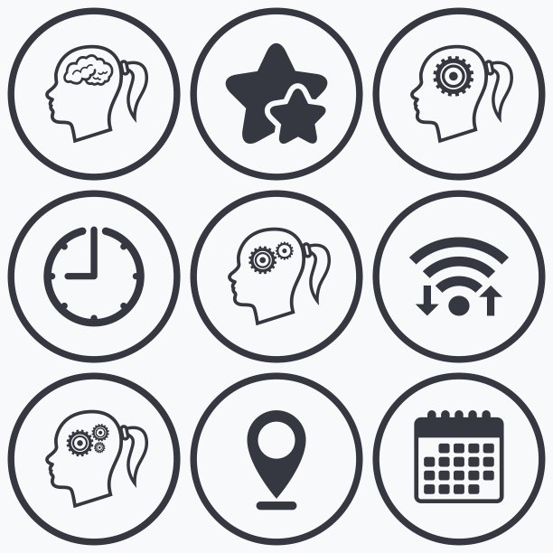 头部有女性脑图标女性符号图片下载