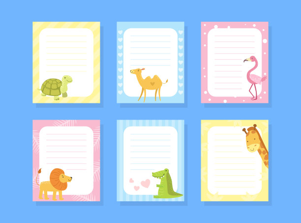 空白便条纸模板与可爱的非洲图片下载