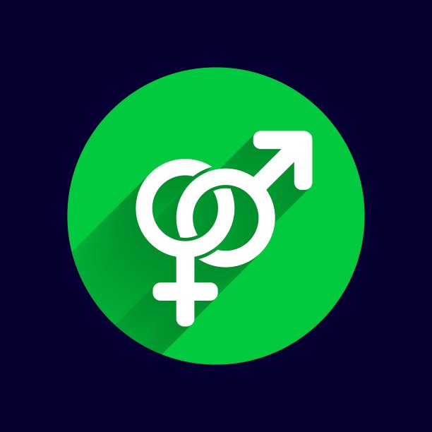 白色背景上隔离的男女标志图片下载