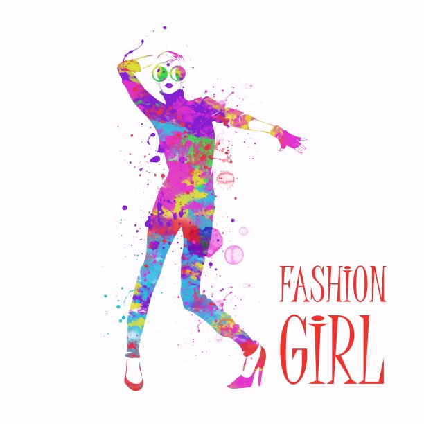 素描风格的时尚女孩图片下载