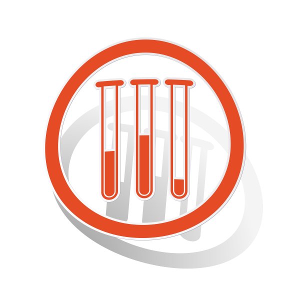 试管标志贴纸是橙色的图片下载