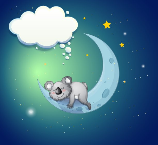 月亮上的考拉熊图片下载