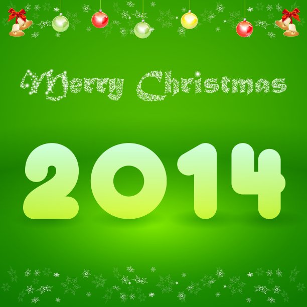 上面写着“2014圣诞快乐”的明信片图片下载