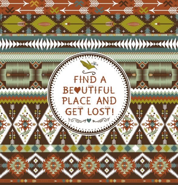 时髦的无缝阿兹特克图案与几何图片下载