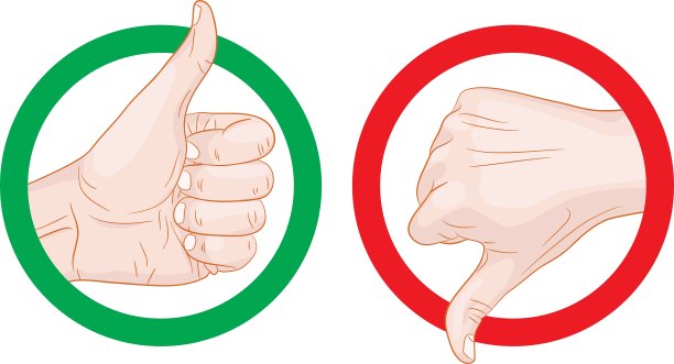 拇指向上拇指向下的符号图片下载