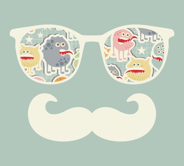 复古太阳镜与反射潮人图片下载