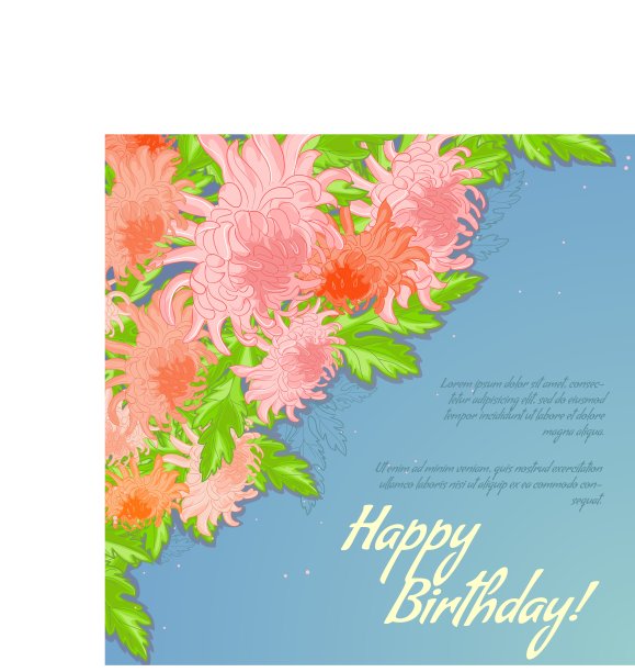 鲜花装饰卡片与菊花图片下载