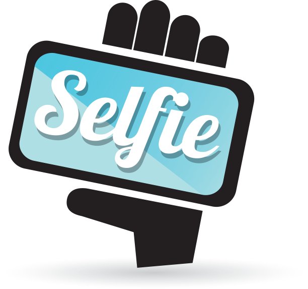 在智能手机上自拍照片的概念图标图片下载