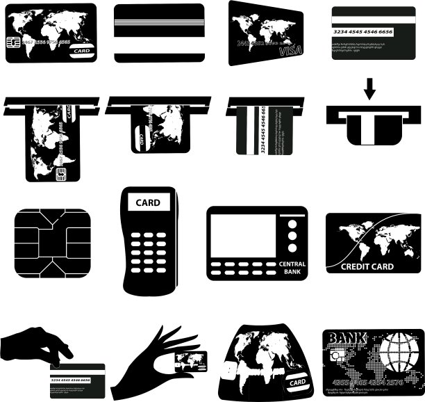 自动取款机图标套装图片下载