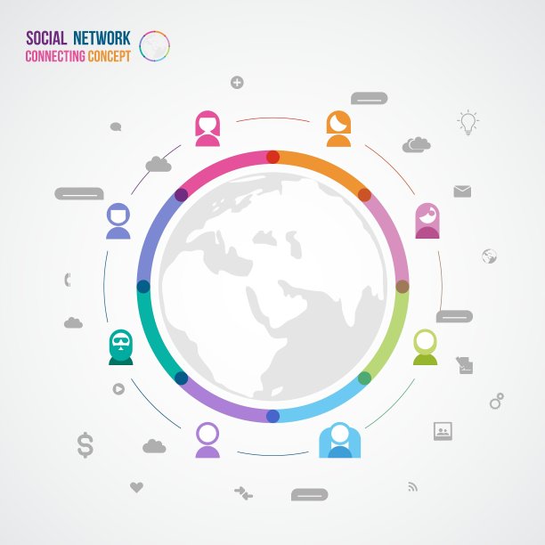 社交网络平面设计理念图片下载