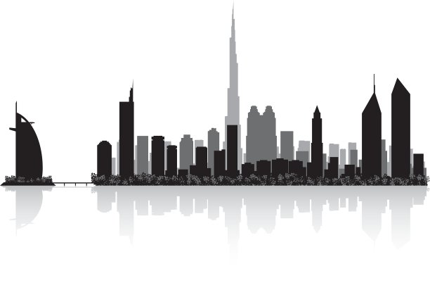 迪拜城市轮廓线图片下载