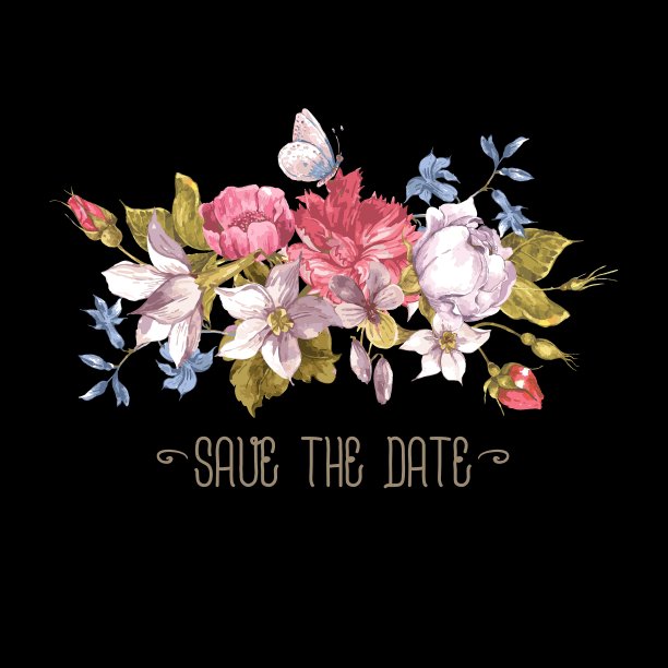 复古贺卡水彩图片下载