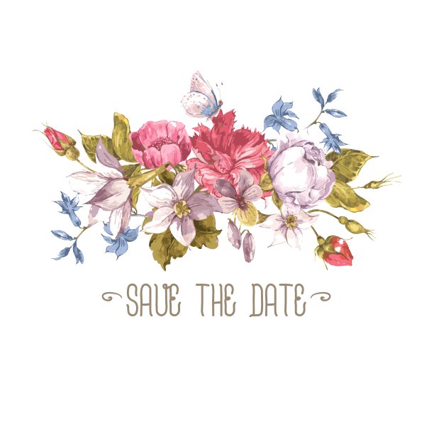 复古贺卡水彩图片下载