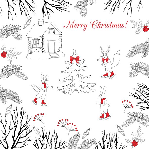 圣诞森林背景图片下载