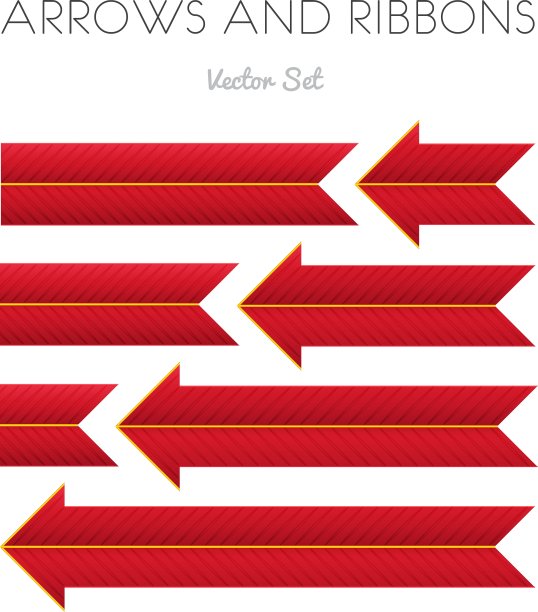 红色条纹箭头和丝带图片下载