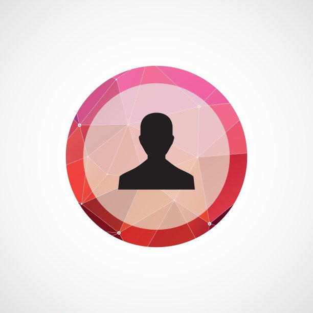 Profile circle粉色三角形背景图标图片下载