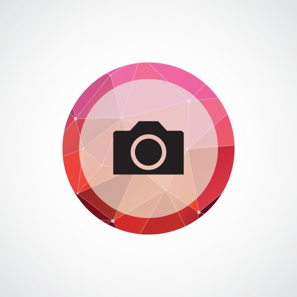 照片相机圈粉色三角形背景图标图片下载
